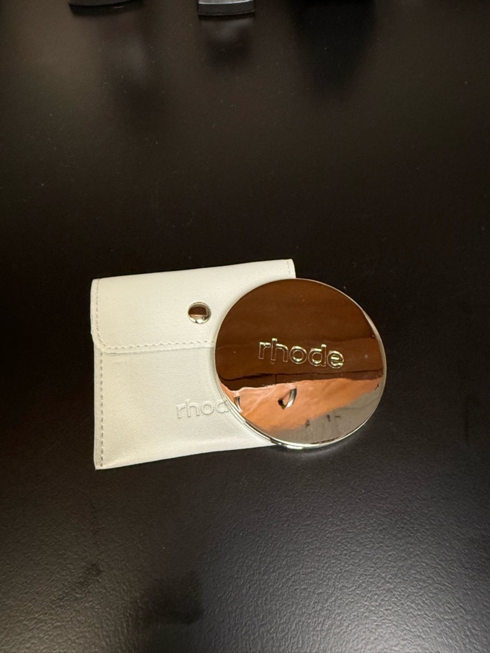 RHODE Silver Compact Mirror with Pouch
